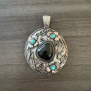 Large Silver Flower Pendant